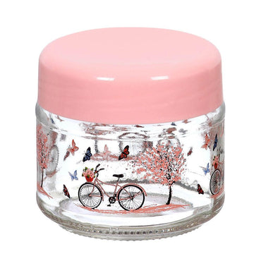 Glass Jar Pink with Lid / small size / EW-01 - Karout Online -Karout Online Shopping In lebanon - Karout Express Delivery 