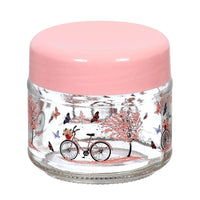 Glass Jar Pink with Lid / small size / EW-01 - Karout Online -Karout Online Shopping In lebanon - Karout Express Delivery 