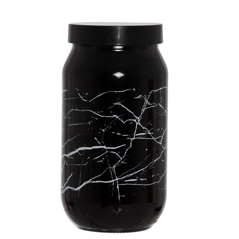 Herevin Decorated Black Marble Jar / 1000ml - Karout Online -Karout Online Shopping In lebanon - Karout Express Delivery 
