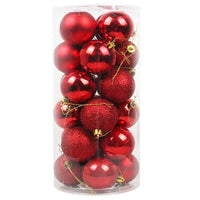 Shop Online Christmas Red Glitter and simple Decoration Balls 6 cm (20 Pcs) /2058 - Karout Online Shopping In lebanon
