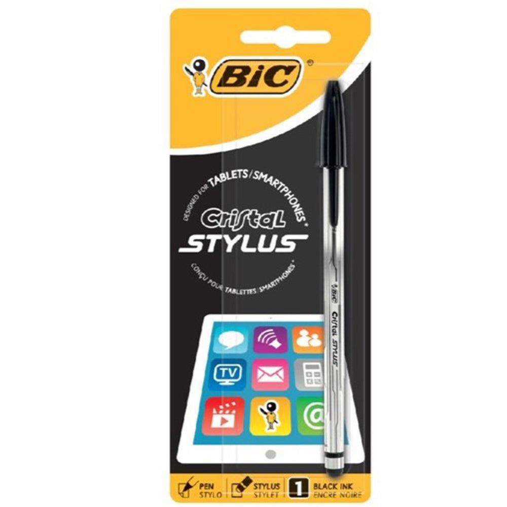 Bic Cristal Stylus Pen / Black - Karout Online -Karout Online Shopping In lebanon - Karout Express Delivery 