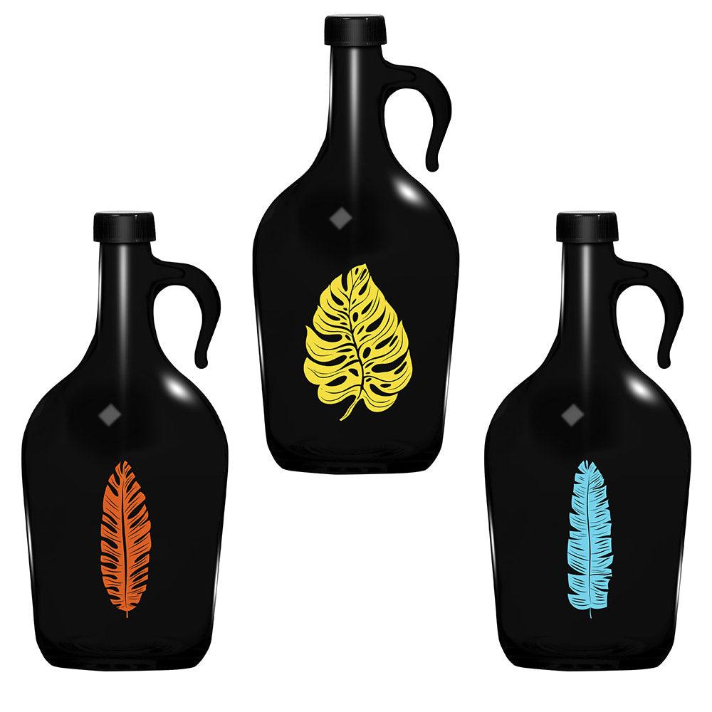 Herevin Decorated Oil Bottle 3 Leaf  / 1.5Lt - Karout Online -Karout Online Shopping In lebanon - Karout Express Delivery 