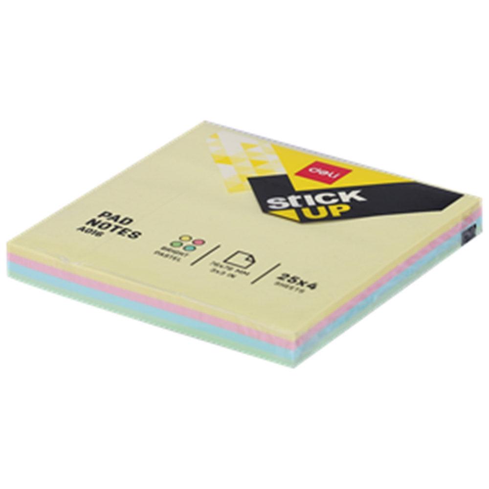 Deli EA01603 Sticky Notes 76×76 mm 100 sheets 4 colors - Karout Online -Karout Online Shopping In lebanon - Karout Express Delivery 