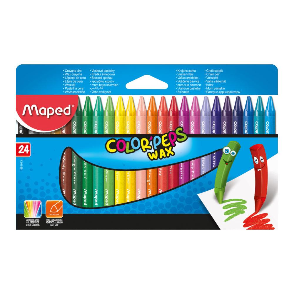 Maped Color Peps Wax Crayons 24 Color Set / 610137 - Karout Online -Karout Online Shopping In lebanon - Karout Express Delivery 