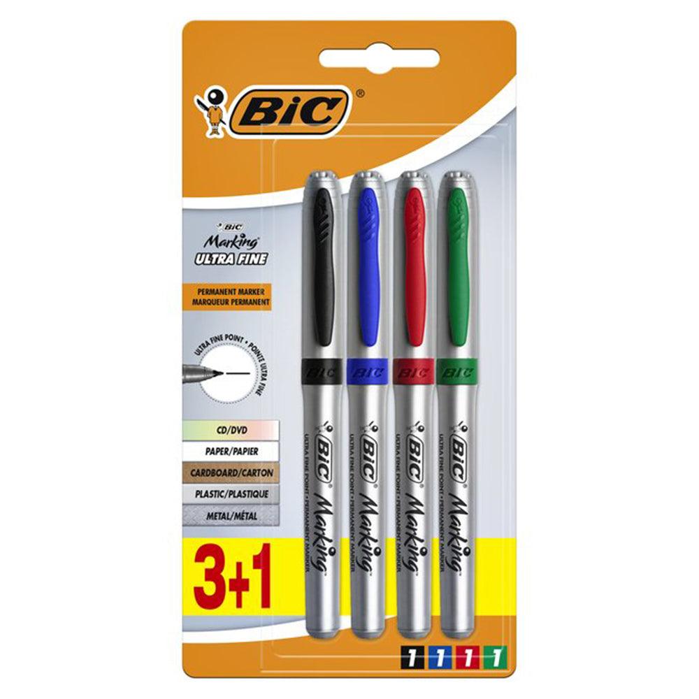BIC Permanent Marker Grip 3+1 - Karout Online -Karout Online Shopping In lebanon - Karout Express Delivery 