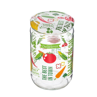 Herevin Decorated Jar - Vegetables / 660ml - Karout Online -Karout Online Shopping In lebanon - Karout Express Delivery 