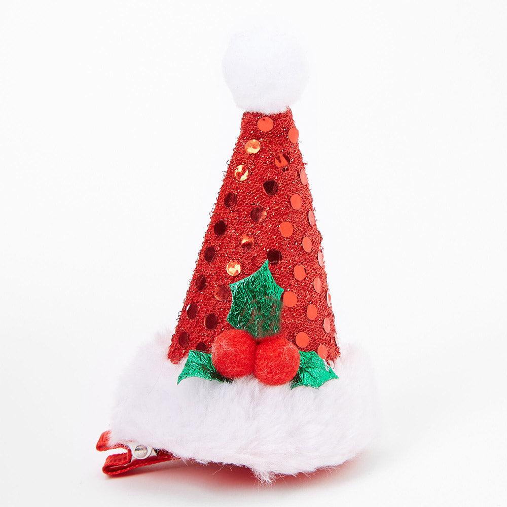 Christmas Santa Hat Hair Clip - Karout Online -Karout Online Shopping In lebanon - Karout Express Delivery 