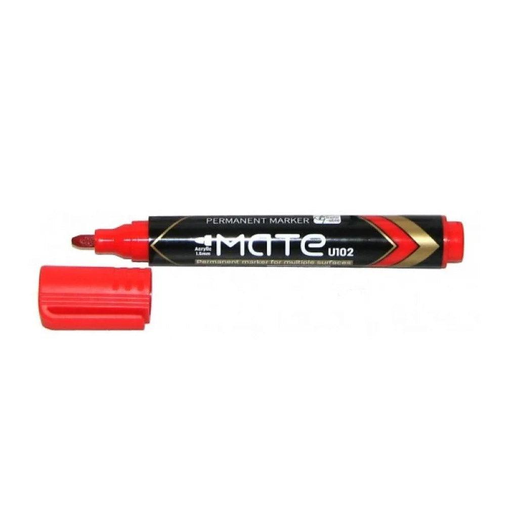 Deli U10240  Mate Permanent Marker  1.5 mm Red - Karout Online -Karout Online Shopping In lebanon - Karout Express Delivery 