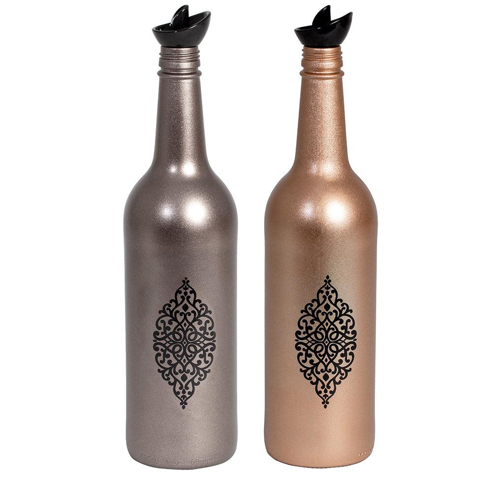 Herevin Colored Oil Bottle Metallic Bronze - Black Design 750 ml - Karout Online -Karout Online Shopping In lebanon - Karout Express Delivery 