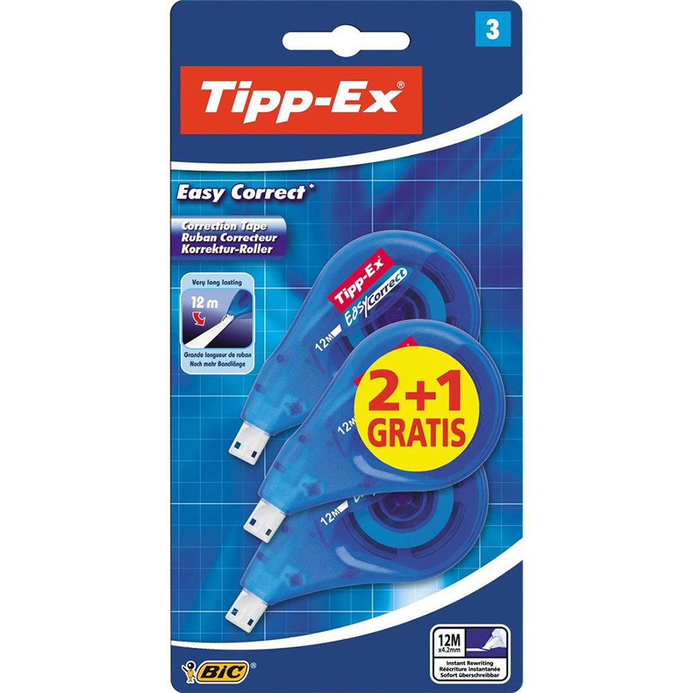 Bic Tipp Ex Easy Correct correction dispenser blister of 3 pieces (2 + 1 free) - Karout Online -Karout Online Shopping In lebanon - Karout Express Delivery 