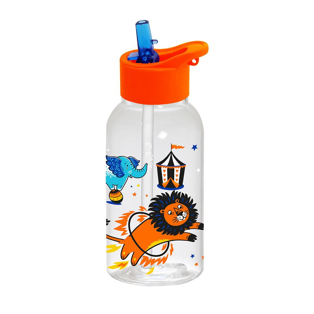 Herevin Decorated Water Bottle with Straw - Circus - Karout Online -Karout Online Shopping In lebanon - Karout Express Delivery 