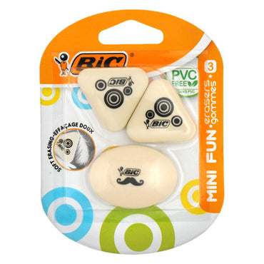 Bic Eraser Mini Fun 3 Blisters - Karout Online -Karout Online Shopping In lebanon - Karout Express Delivery 