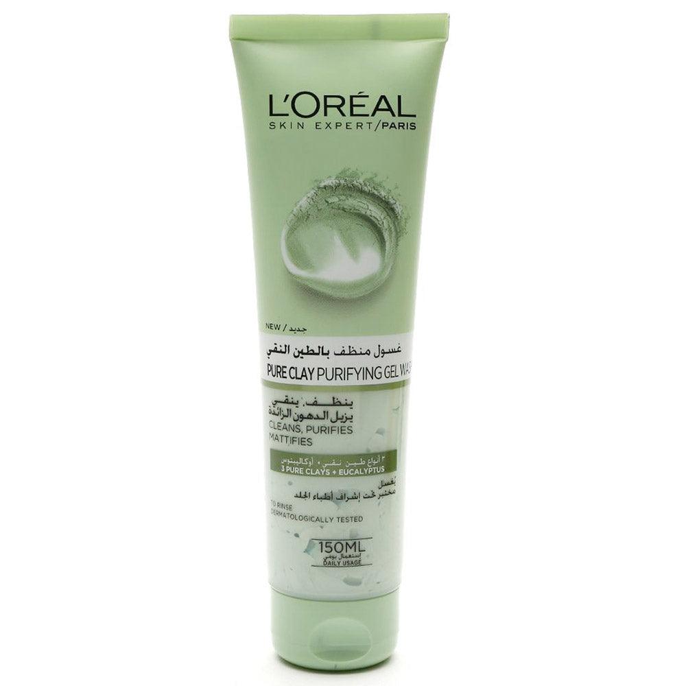 L’Oreal Paris Pure Clay Green Face Wash with Eucalyptus, Purifies and Mattifies 150ml - Karout Online -Karout Online Shopping In lebanon - Karout Express Delivery 