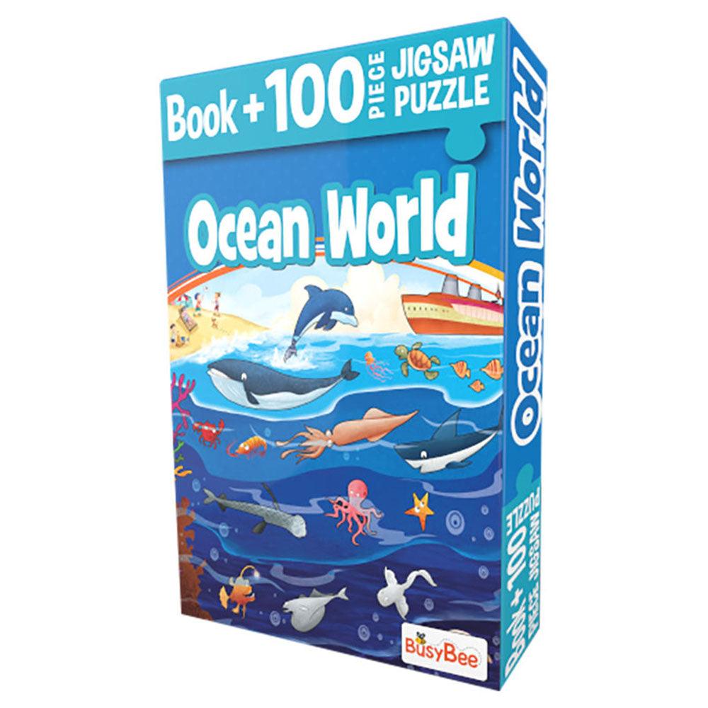 Busybee Book + Jigsaw Puzzle 100pcs Ocean World - Karout Online -Karout Online Shopping In lebanon - Karout Express Delivery 