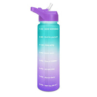 **(Net)** Water Bottle with Motivational Time Marker & Straw BPA Free Sport Gym Travel 750ml / 10257