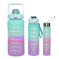 (Net) Motivational Water Bottles with Straw - Set of 3