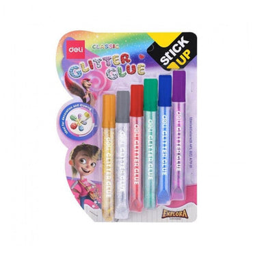 Deli A71101  Glitter Glue 6 pcs - Karout Online -Karout Online Shopping In lebanon - Karout Express Delivery 