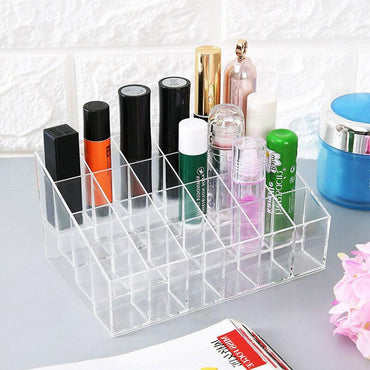 Clear Acrylic 24 Grid Makeup Organizer / 22FK031 - Karout Online -Karout Online Shopping In lebanon - Karout Express Delivery 