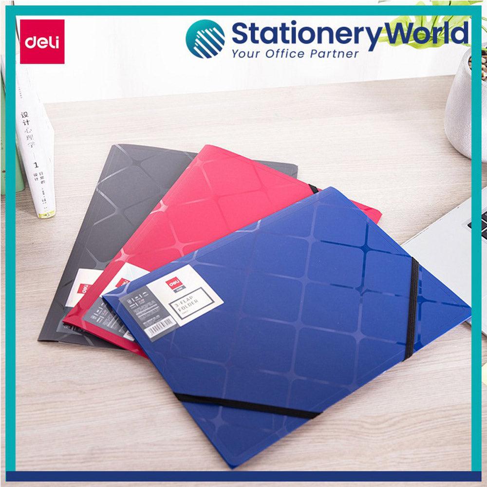 Deli E39621 3-Flap Elastic Folder A4 - Karout Online -Karout Online Shopping In lebanon - Karout Express Delivery 