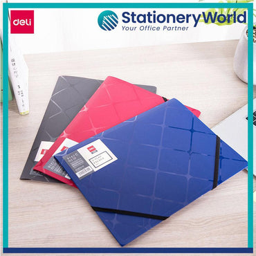 Deli E39621 3-Flap Elastic Folder A4 - Karout Online -Karout Online Shopping In lebanon - Karout Express Delivery 