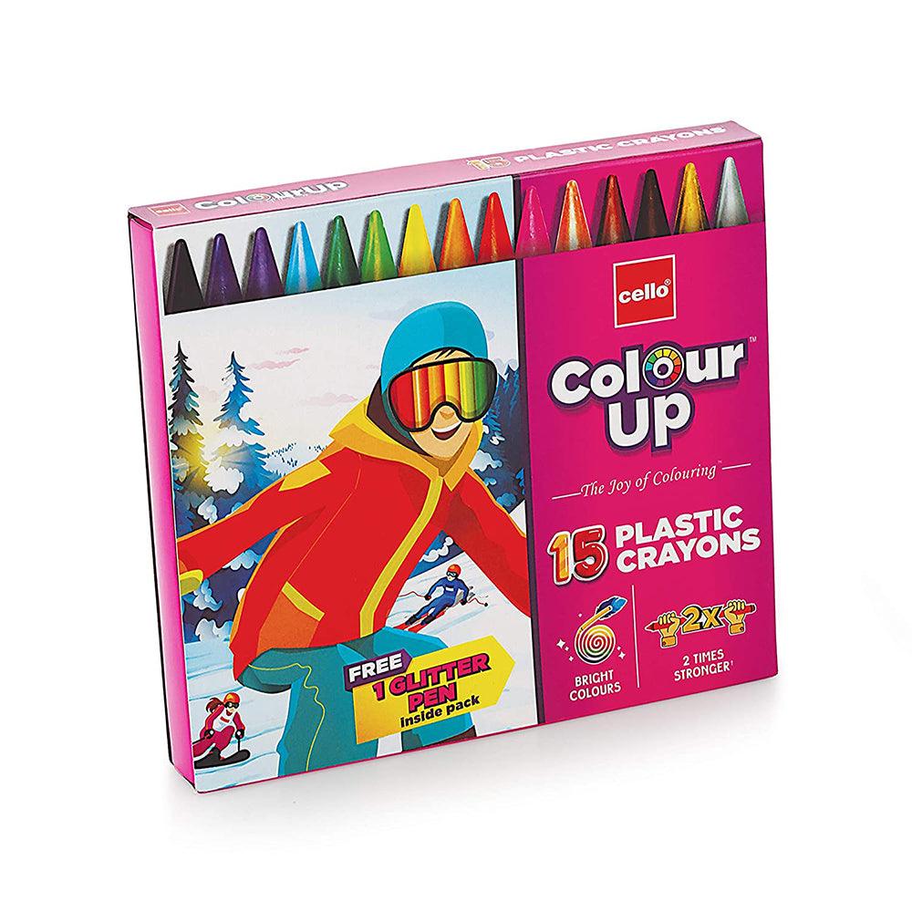 Cello Color Up Plastic Crayons Pack Of 15 Crayon - Karout Online -Karout Online Shopping In lebanon - Karout Express Delivery 
