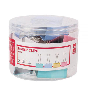 Deli 8551A Colorful Binder Clips 12 pcs 51mm - Karout Online -Karout Online Shopping In lebanon - Karout Express Delivery 