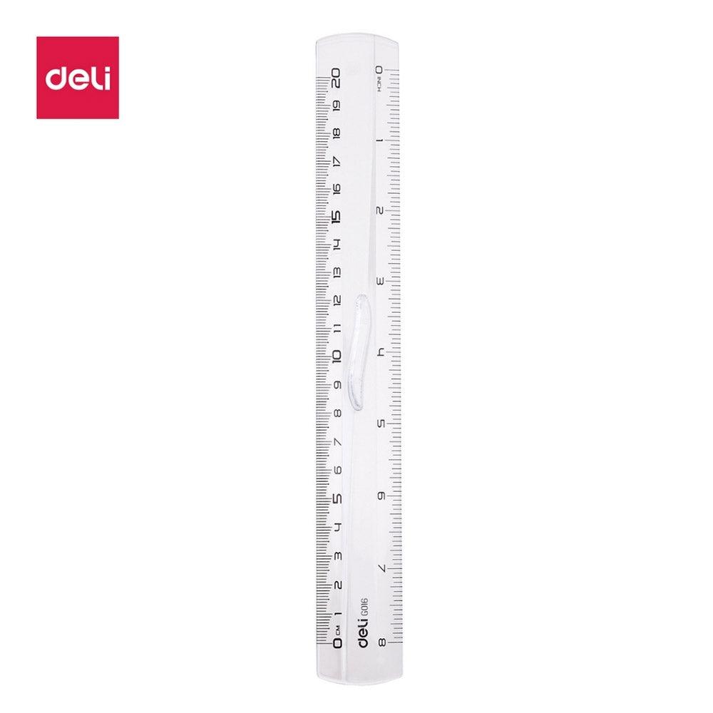 Deli G01612 Plastic Transparent Ruler 20 cm - Karout Online -Karout Online Shopping In lebanon - Karout Express Delivery 