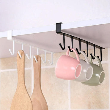 Iron 6 Hooks Storage Shelf / KC22-104 - Karout Online -Karout Online Shopping In lebanon - Karout Express Delivery 