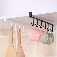 Iron 6 Hooks Storage Shelf / KC22-104 - Karout Online -Karout Online Shopping In lebanon - Karout Express Delivery 
