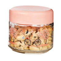 Glass Jar Pink with Lid / small size / EW-01 - Karout Online -Karout Online Shopping In lebanon - Karout Express Delivery 
