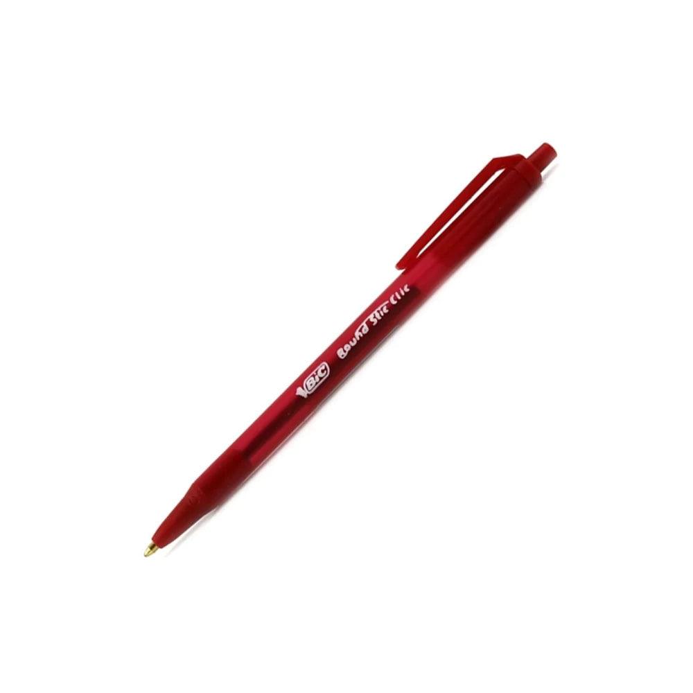 Bic Round Stic Clic Red Ballpoint Pen - Karout Online -Karout Online Shopping In lebanon - Karout Express Delivery 