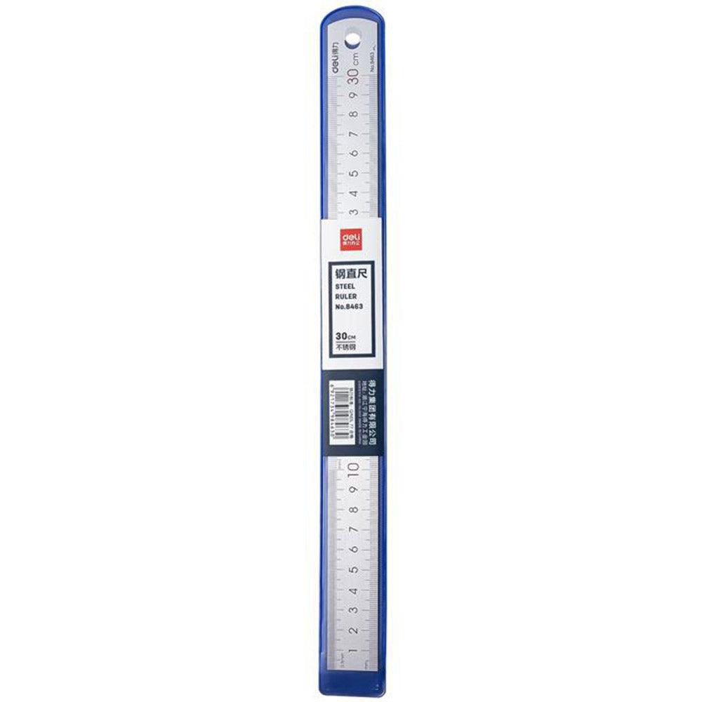 Deli E8463 Metal Steel Ruler 30 cm - Karout Online -Karout Online Shopping In lebanon - Karout Express Delivery 