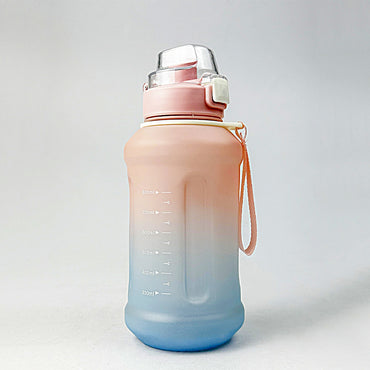 (Net) Water Bottle, BPA Free, Sport Gym Travel With Hanger With Time Marker, Leakproof - 800ml