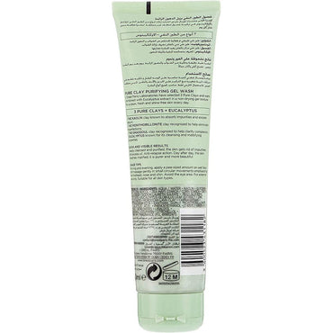 L’Oreal Paris Pure Clay Green Face Wash with Eucalyptus, Purifies and Mattifies 150ml - Karout Online -Karout Online Shopping In lebanon - Karout Express Delivery 