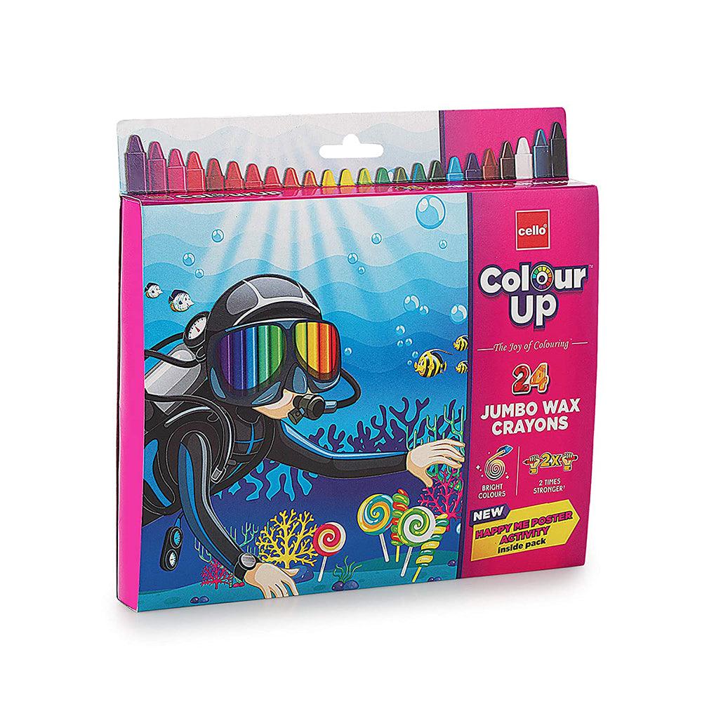 Cello Color Up Wax Crayon Pack Of 24 Bright Shades - Karout Online -Karout Online Shopping In lebanon - Karout Express Delivery 
