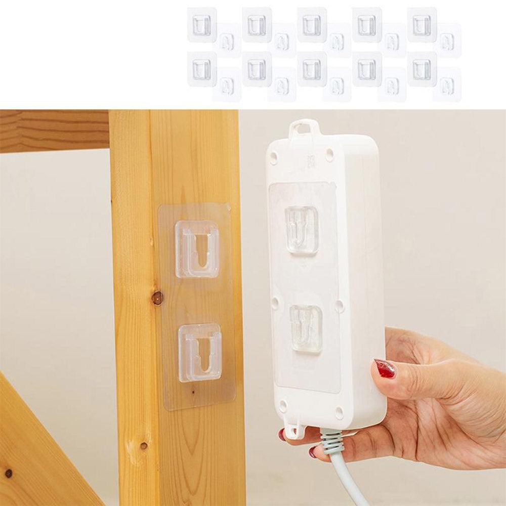 Shop Online Reusable Snap Hooks Holder For Wires Punch-free Wall Hooks Kit 10 pairs (20 pcs) / KC22-74 - Karout Online Shopping In lebanon