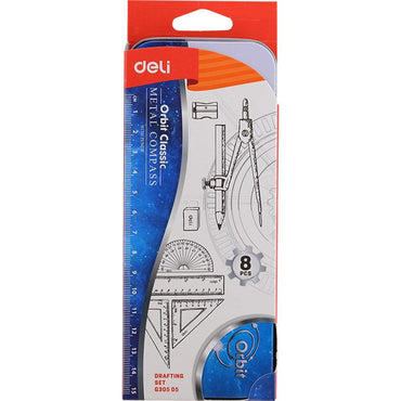 Deli G30505 Compass Drafting Set 8pcs - Karout Online -Karout Online Shopping In lebanon - Karout Express Delivery 