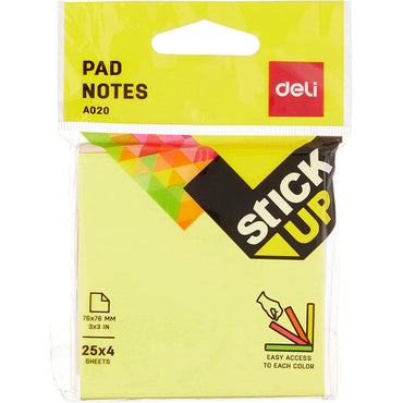Deli EA02002 Sticky Notes 76×76 mm 100 sheets 4 colors - Karout Online -Karout Online Shopping In lebanon - Karout Express Delivery 