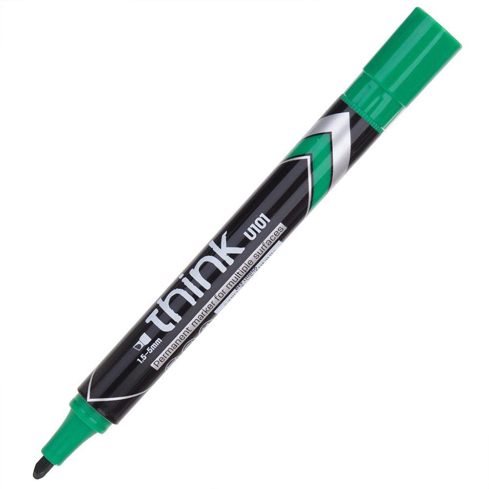 Deli U10150 Chisel Tip Permanent Marker 1.5-5mm Green - Karout Online -Karout Online Shopping In lebanon - Karout Express Delivery 