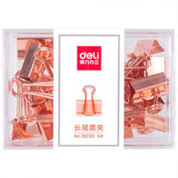 Deli E78200 Binder Clips 19MM  ROSE GOLD - Karout Online -Karout Online Shopping In lebanon - Karout Express Delivery 