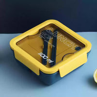 Adult Lunch Box 1100ML Double Layer Lunch Box with Spoon & Fork High Capacity Food Containers / 78919