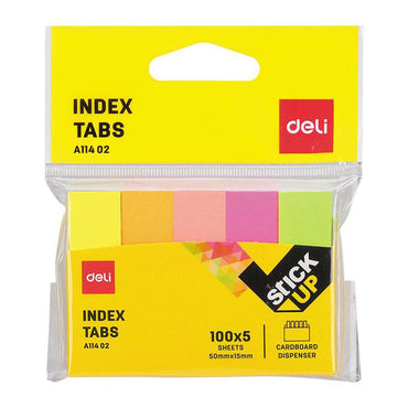 DELI EA11402 Index Tabs 50 x 12 MM - 500 sheet 5 Colors - Karout Online -Karout Online Shopping In lebanon - Karout Express Delivery 