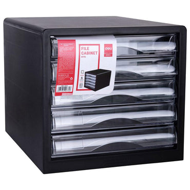 Deli E9775 5 Drawers File Cabinet Black - Karout Online -Karout Online Shopping In lebanon - Karout Express Delivery 