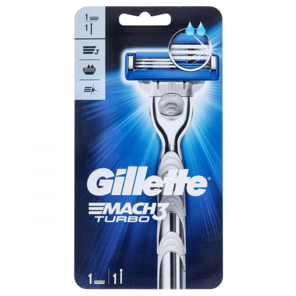 Gillette Mach3 Turbo Men’s Razor Handle + 1 Refill - Karout Online -Karout Online Shopping In lebanon - Karout Express Delivery 