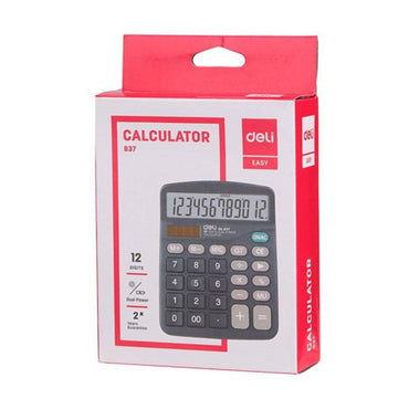 Deli E837 Calculator 12 Digits - Karout Online -Karout Online Shopping In lebanon - Karout Express Delivery 