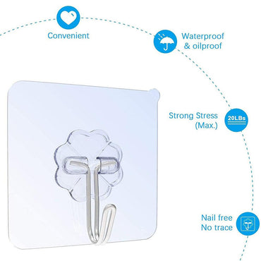 Wall Adhesive Hooks 20pcs / 22FK048 - Karout Online -Karout Online Shopping In lebanon - Karout Express Delivery 