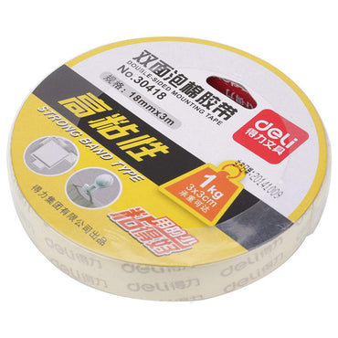 Deli E30418 Mounting Double Side Tape 18mm x 3m x 1mm - Karout Online -Karout Online Shopping In lebanon - Karout Express Delivery 
