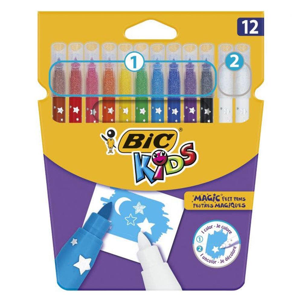 Bic Kids Magic Felt Pens Assorted Colors / 12 Pieces - Karout Online -Karout Online Shopping In lebanon - Karout Express Delivery 