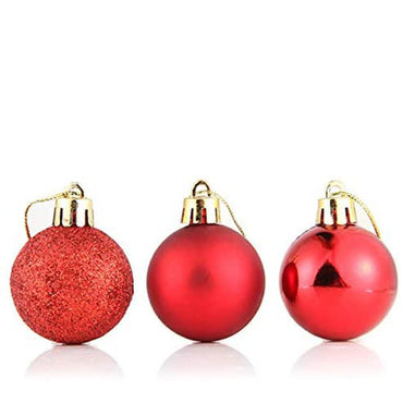 Shop Online Christmas Red Glitter and simple Decoration Balls 6 cm (20 Pcs) /2058 - Karout Online Shopping In lebanon