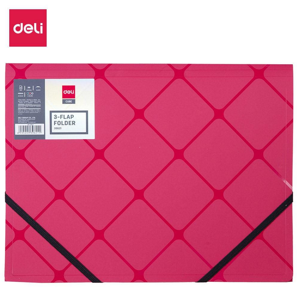 Deli E39621 3-Flap Elastic Folder A4 - Karout Online -Karout Online Shopping In lebanon - Karout Express Delivery 